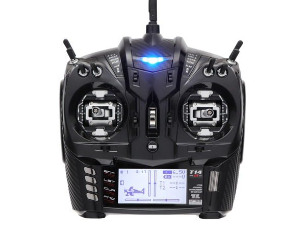 JR PROPO T14x4 Transmitter Radio w/ CNC Gimbals, Black Pearl - Program Mixing, DMSS, XBUS, 14 Channel